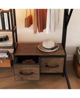 Streamdale Full Size Loft Bed with Desk, Storage, Wardrobe & Drawers