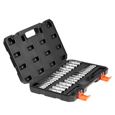 SUGFIT 32-Piece Hex Bit Socket Set with SAE/Metric Sizes & Durable Storage Case