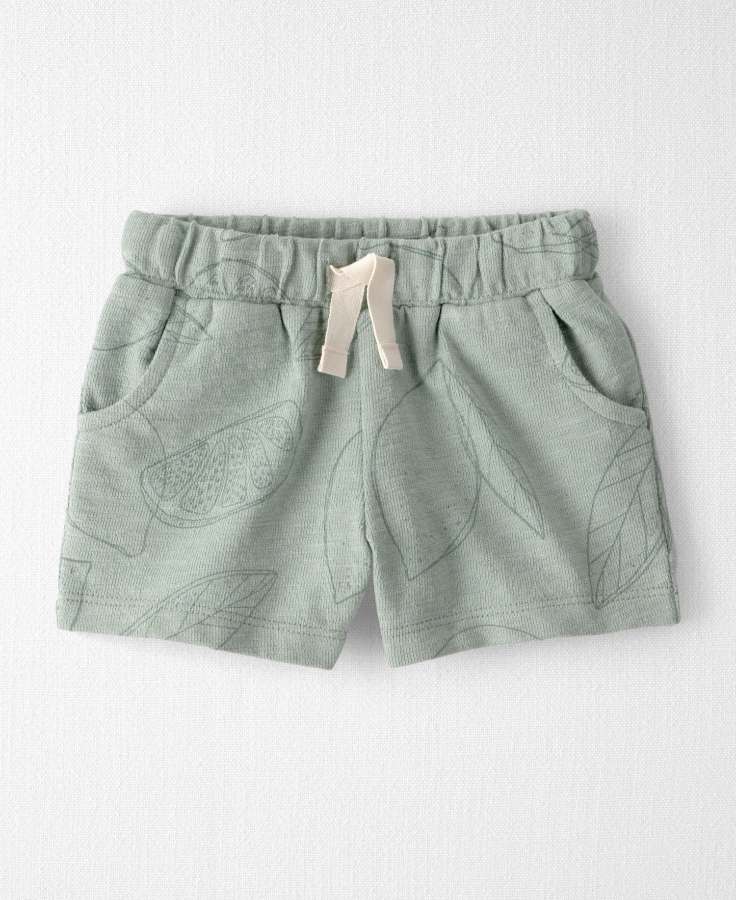 Baby Boys' Organic Cotton Textured Round Neck T-Shirt and Shorts, 2-Piece Set
