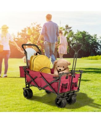 SUGFIT Extra Large Garden Cart with Removable Canopy & Rear Storage Compartment