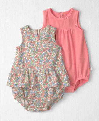 Little Planet by Carters Baby Girls' Spring Floral Bubble, 2-Pack