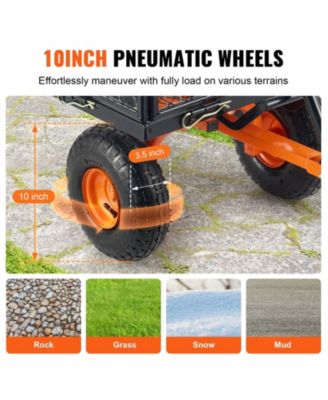 Metal Utility Wagon with 400 lbs Capacity & Dump Function