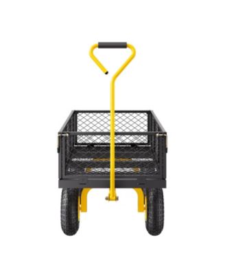 SUGFIT 900 lbs Steel Garden Cart with Convertible Mesh Sides