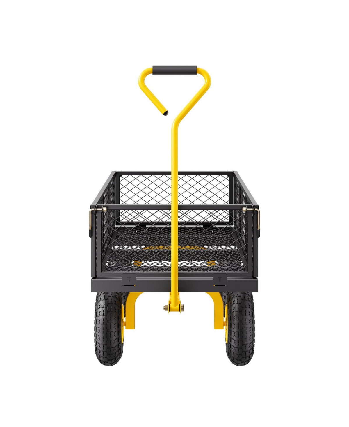 Sugfit 900 lbs Steel Garden Cart with Convertible Mesh Sides