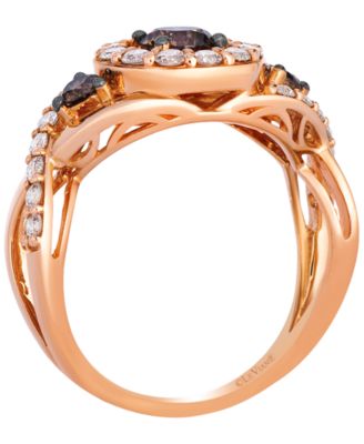 Chocolate Diamond (0.62 ct. t.w.) & Nude Diamond (0.68 ct. t.w.) Ring in 14k Strawberry Gold