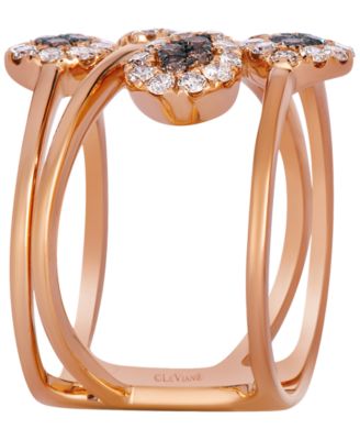 Chocolate Diamond (0.29 ct. t.w.) & Nude Diamond (0.72 ct. t.w.) Ring in 14k Strawberry Gold