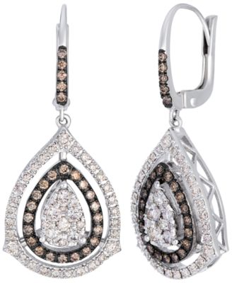 Nude Diamond (1.05 ct. t.w.) & Chocolate Diamond (0.38 ct. t.w.) Drop Earrings in 14k Vanilla Gold