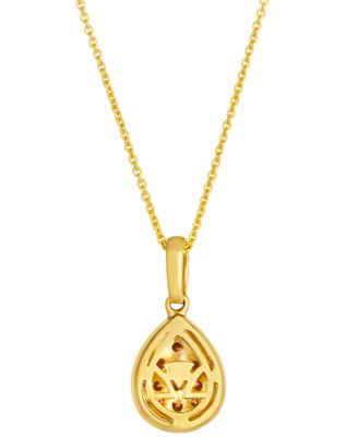 Nude Diamond (0.05 ct. t.w.) & Chocolate Diamond (0.25 ct. t.w.) Pendant Necklace in 14k Honey Gold