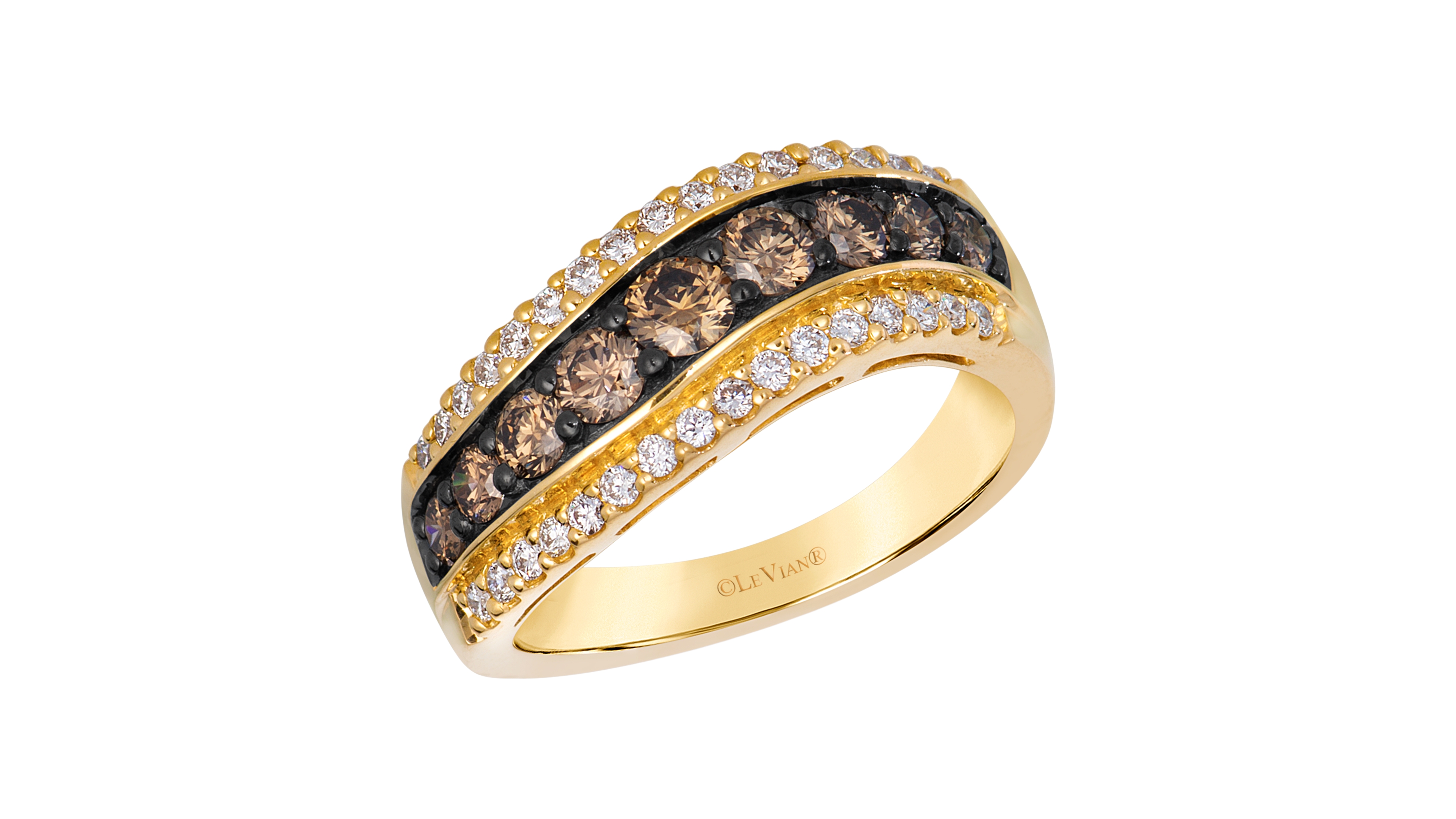 Le Vian Chocolate Diamond (0.87 ct. t.w.) & Vanilla Diamond (0.32 ct. t.w.) Ring in 14k Honey Gold