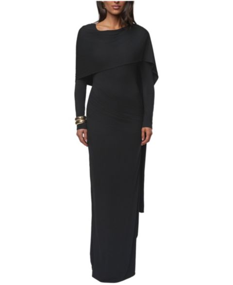 Женское платье JLUXLABEL Glitz Asymmetric Maxi, цвет: Чёрный