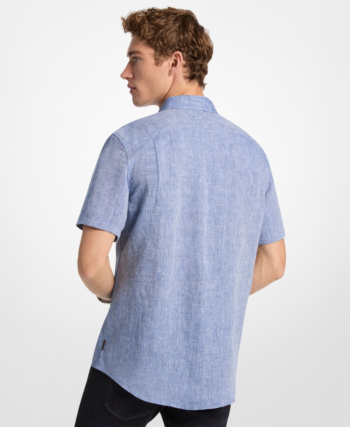 Michael Kors Men's Point Collar Linen Shirt