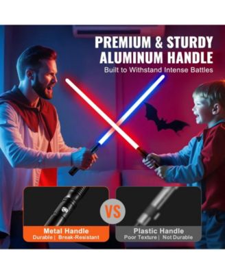 Black Light Up Sword with 12 RGB Colors & Mute Mode, Rechargeable