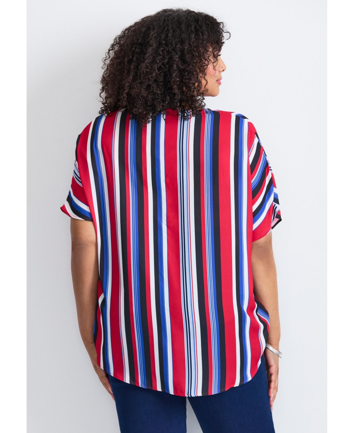 Avenue Women's Knot Front Dolman Sleeve Blouse