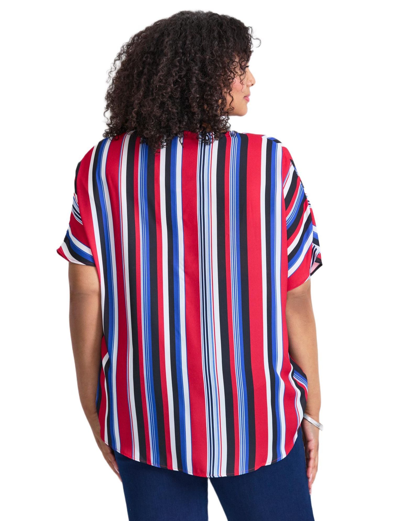 Women's Plus Size Knot Front Dolman Sleeve Blouse