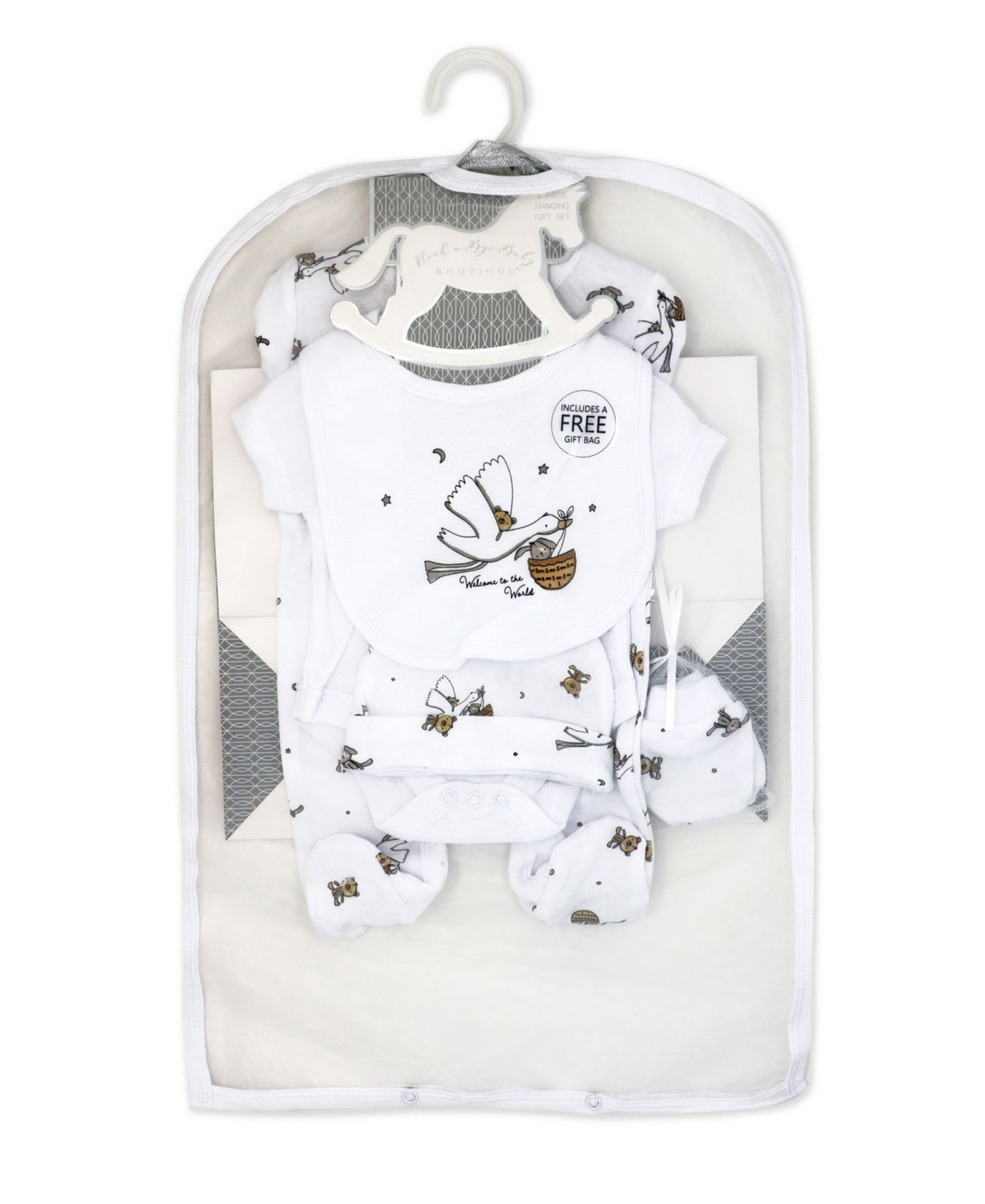 Комплекты Rock-A-Bye Baby Boutique Layette Gift, 7-Piece Set для малышей, цвет: Белый — фото 8