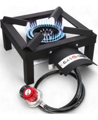 High Pressure Single Propane Burner - Outdoor Cooking with Heat Shield and Guard – Propane Burner Head for Camping, Tailgating, - Patent Pending
