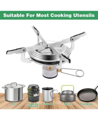 Portable Camping Stove Burner, Backpacking Stove with 1LB Propane Tank Adapter, Fuel Can Canister Stand and Carry Case, Portable Camping Burner