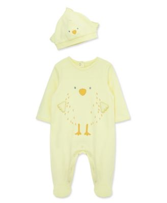 Baby Boys' or Baby Girls' Chick Footed Coverall With Beanie Hat
