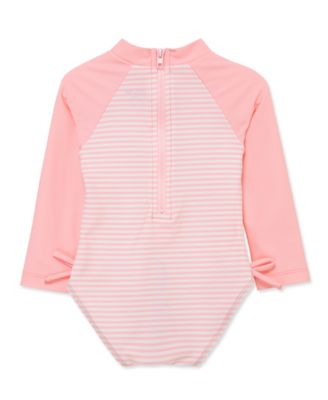 Baby Girls' Pineapple One-Piece Long-Sleeve Rash Guard Swimsuit