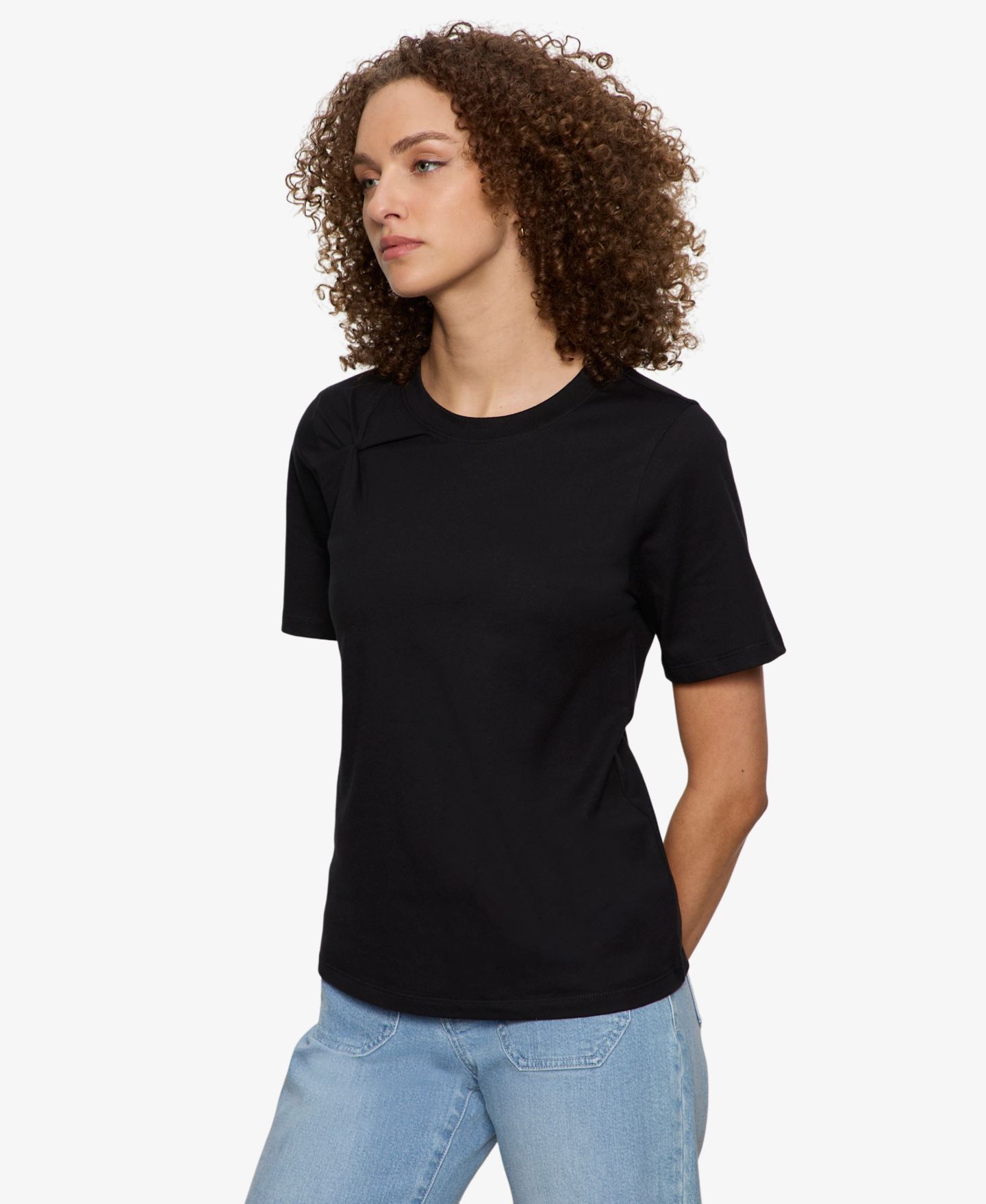 Женская футболка Sanctuary Soft Twist Detail Crew Neck, цвет: Чёрный — фото 3