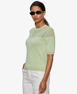 Women's Mix Stitch Crew Neck T-Shirt