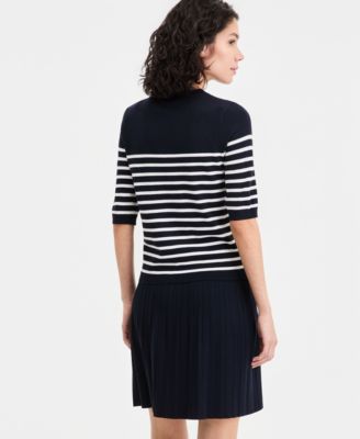 Jeans Women's Elbow-Sleeve Button-Trim Sweater