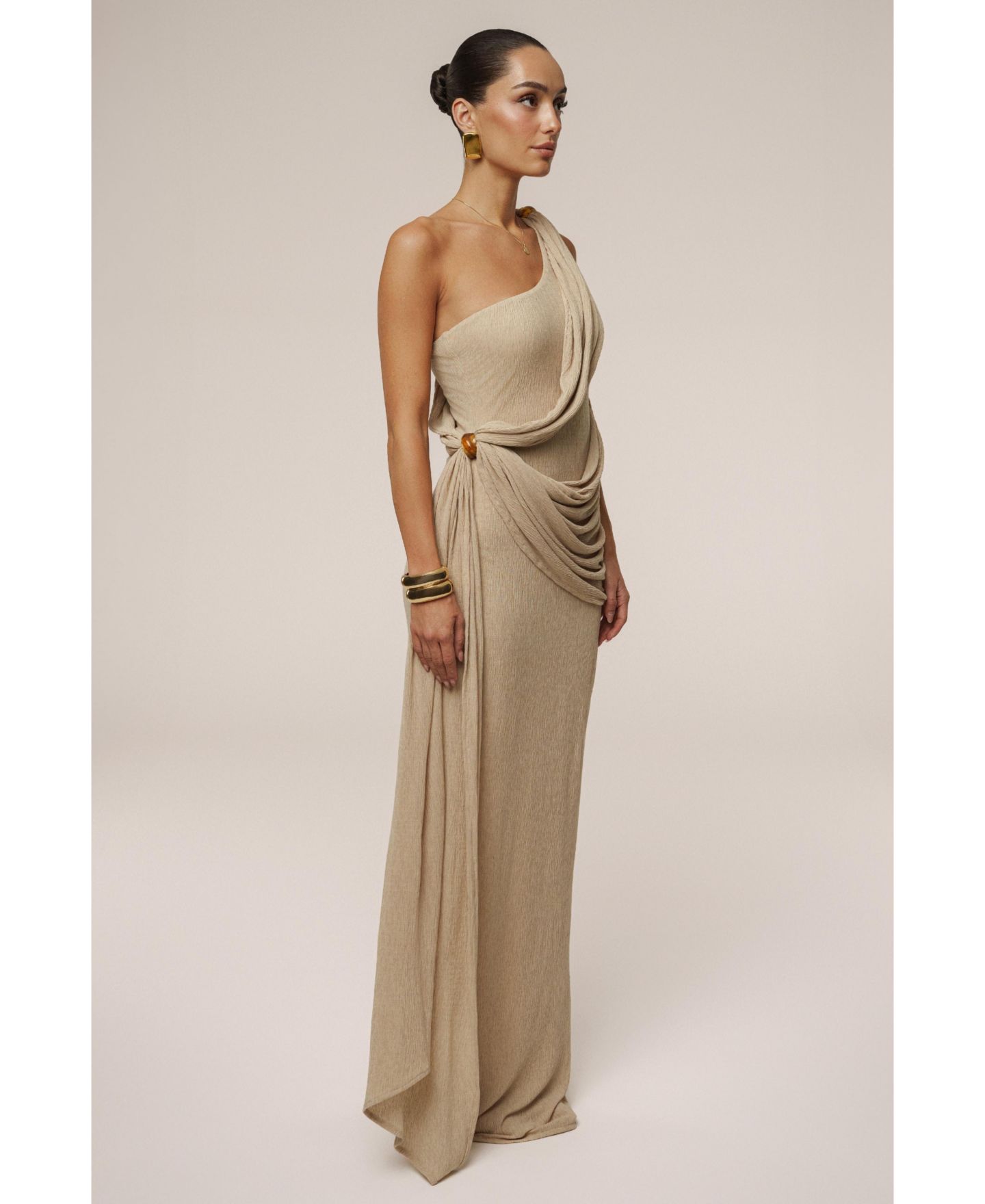 Женское платье JLUXLABEL Rich Mocha Wrap, цвет: Бежевый — фото 8