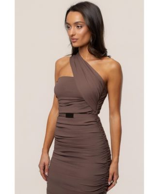 Women's Opulent Ruched Midi Dress