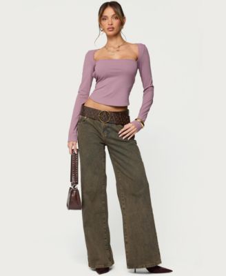 Womens Polly Lacey Tie Back Top