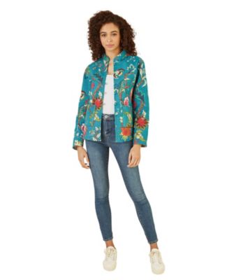 Women's Floral Reversible Cotton Quilted Jacket