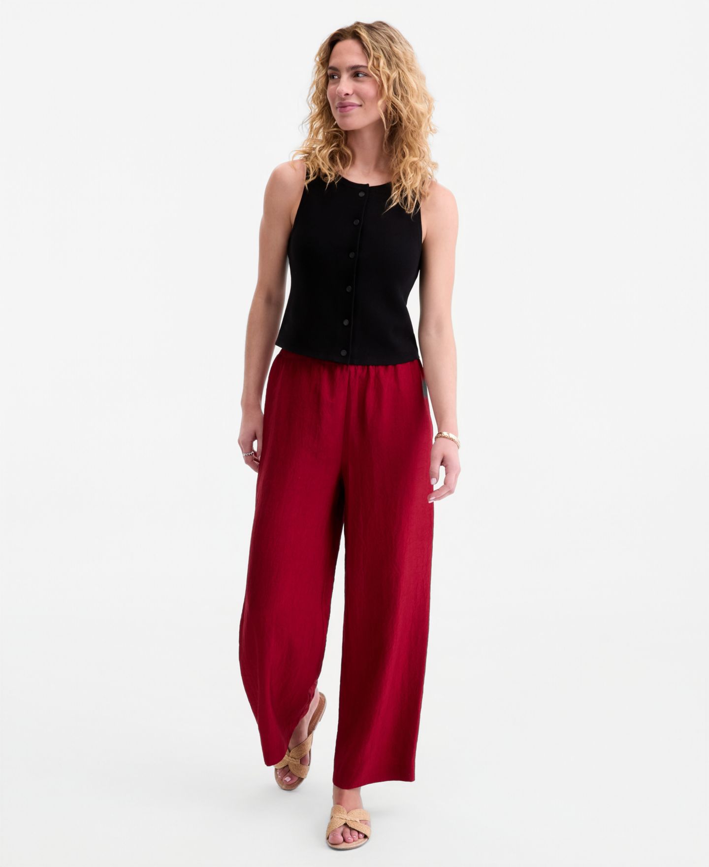 Женский свитер On 34th Button-Front Milano Sweater Shell, цвет: Глубокий чёрный — фото 3