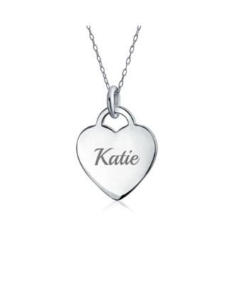 Tiny Minimalist Heart Shape A-Z Initial Pendant Necklace Sterling Silver