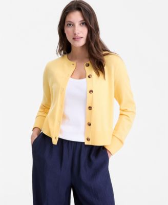 Women's Cropped Crewneck Cardigan