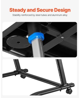 SUGFIT Cycling Desk Foldable Fitness Bike and Treadmill Desk with Lockable Wheels