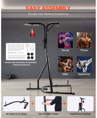 SUGFIT Punching Bag Stand 2-in-1 Heavy Duty Speed Bag and Bag Stand Holds 140 LB