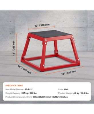 12" Steel Plyo Jump Box Agility Training Platform Red