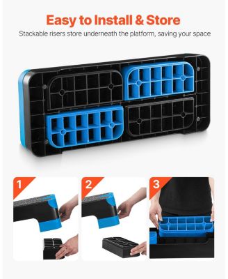 SUGFIT Aerobic Step Platform 28" Adjustable Stepper with 4 Risers