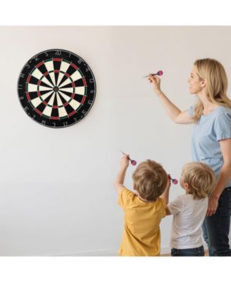 Dartboard Set with 6 Darts and Score Kit 17.7" Self-Healing Sisal Board