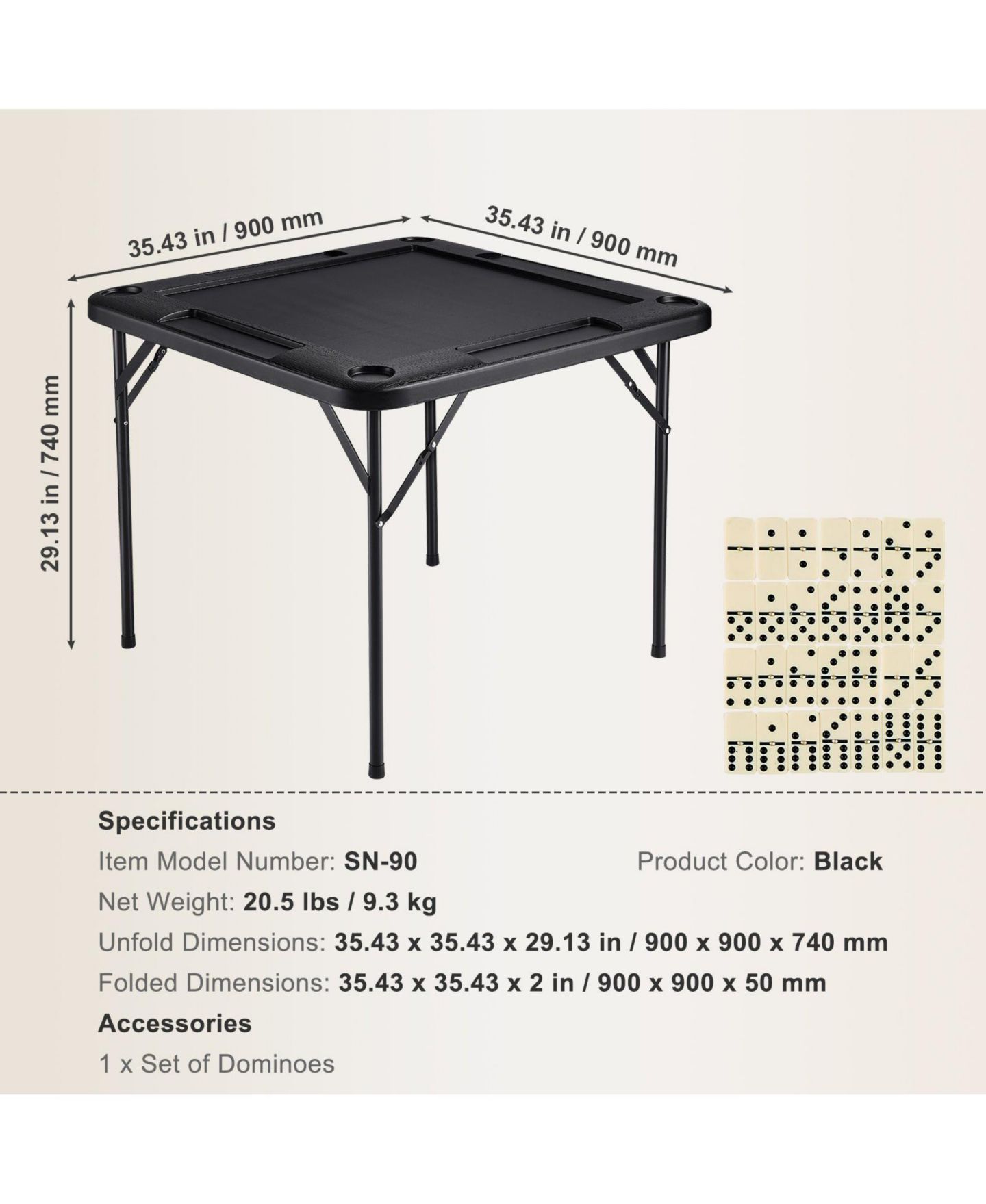 Детская игрушка SUGIFT Mahjong 4-Player Folding Game Table, Ages 13+, цвет: Чёрный — фото 4