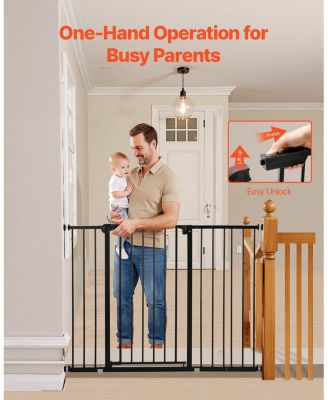 Adjustable Pressure-Mount Safety Gate, 26"-48" Wide, 36" High, Black