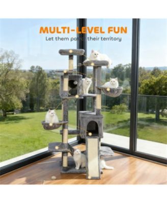 69" Multi-Level Cat Tower in Dark Gray
