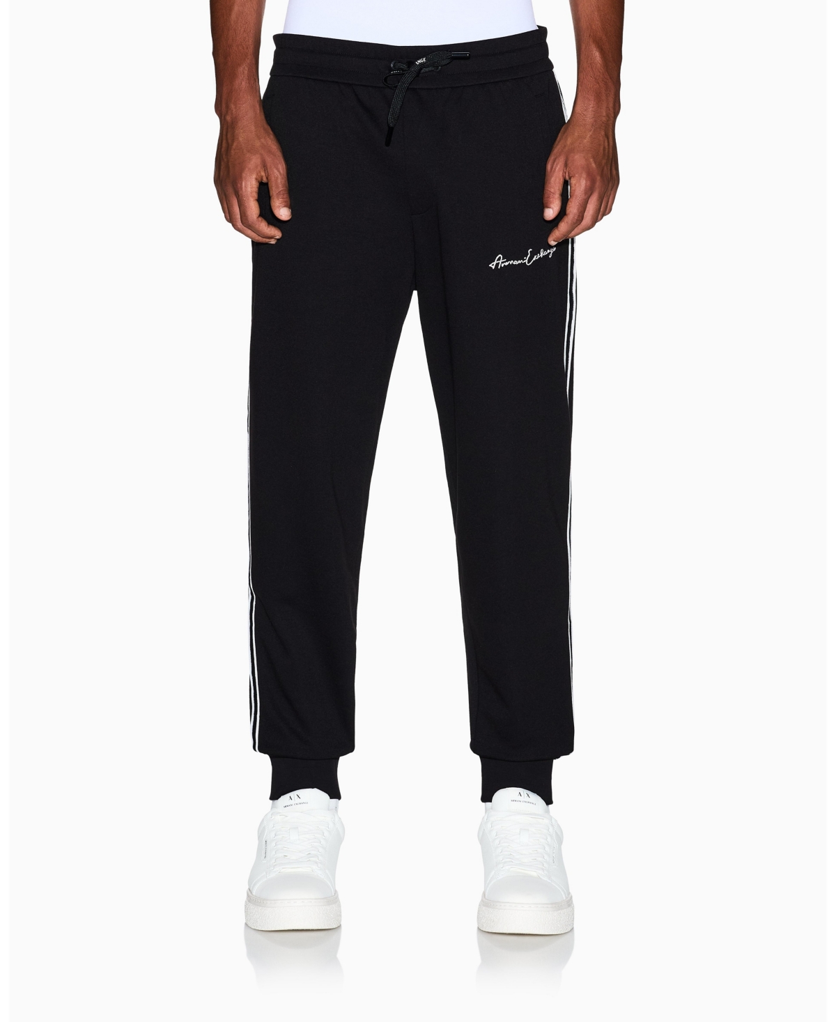 A|X Armani Exchange Men's Signature Logo Fleece Jogger Pants