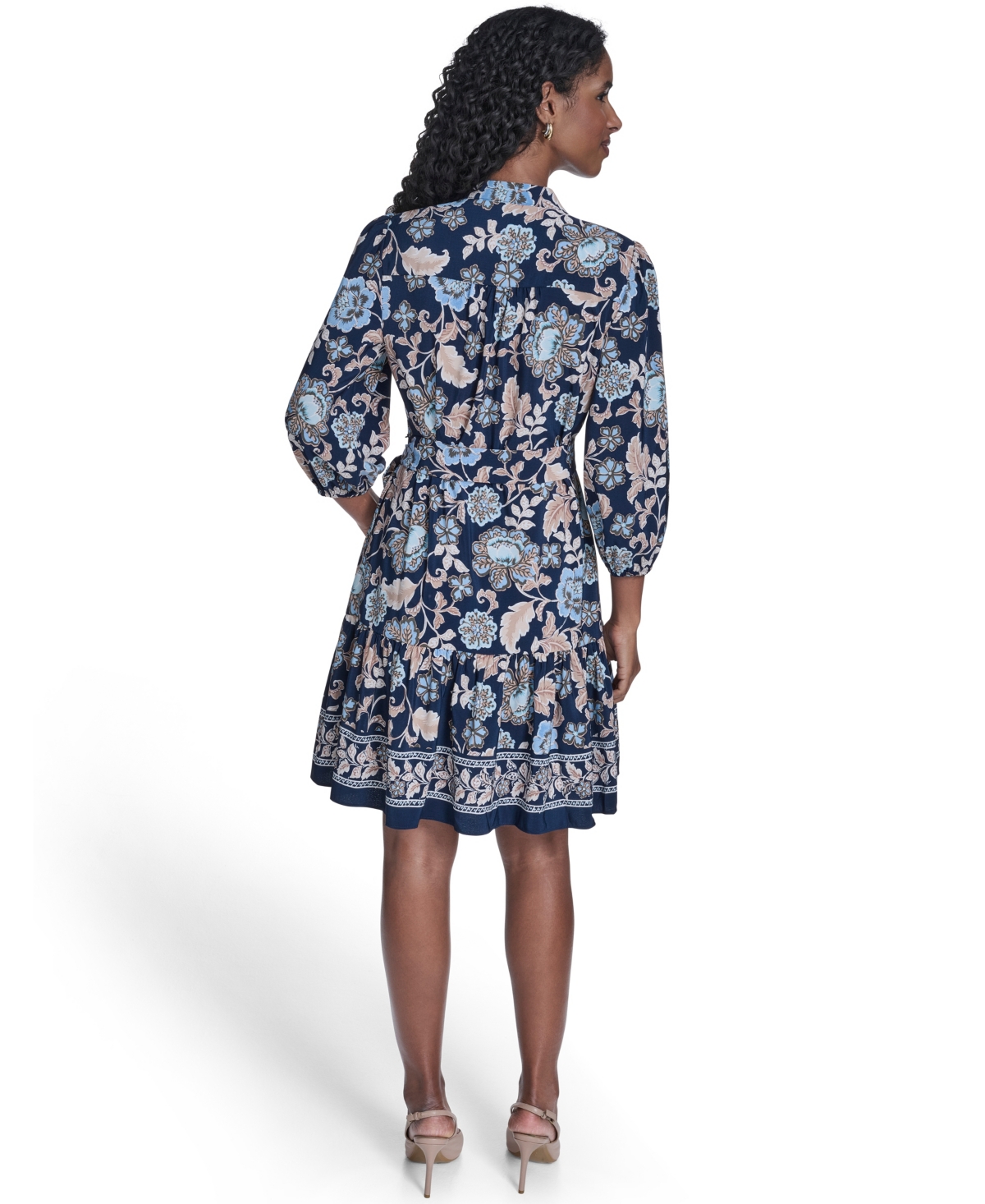 Jessica Howard Women's Balloon-Sleeve V-Neck Dress