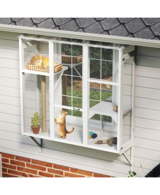 Catio Outdoor, Window Catio for 2-3 Cats, for Playing Sunbathing
