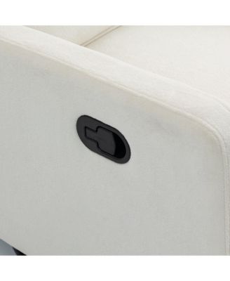 Short Plush Armchair Sofa Manual Button Recliner Chair, Camel