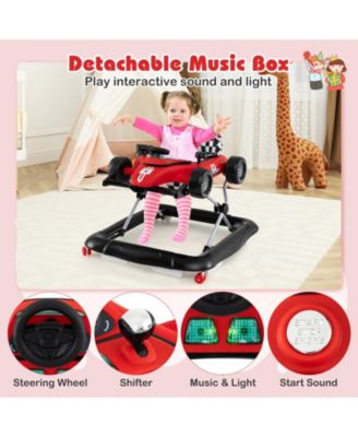 Toddler 4-in-1 Push Walker Activity Center Height Adjustable with Music