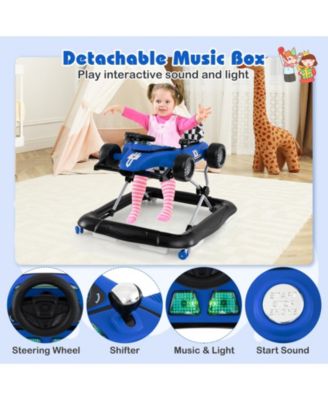 Toddler 4-in-1 Push Walker Activity Center Height Adjustable with Music