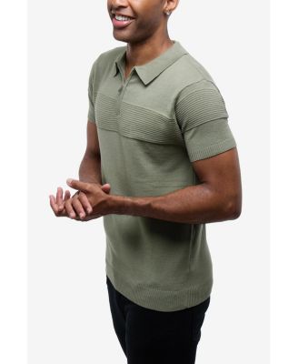 Men's SPRING + MERCER Ottoman Texture Short Sleeves Polo Sweater