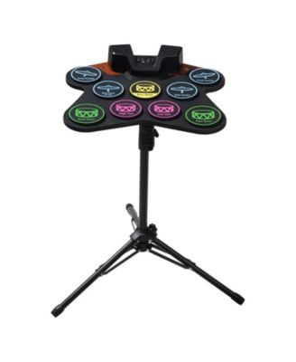 Roll-Up Electric Drum Set 9 Pads with Stand Pedals Light-Up Sticks