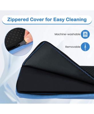 7 FT Folding Balance Beam with Removable Suede Cover and Non-slip Bottom-Navy